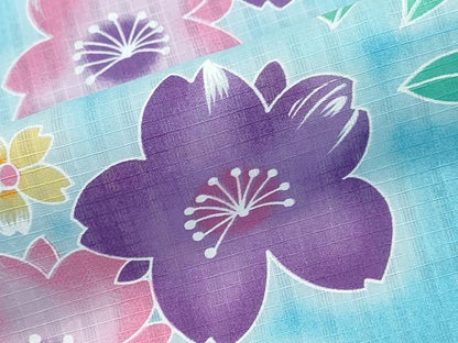 平和屋着物∴夏物　浴衣　綿紅梅　舞桜　綿　逸品　未使用　CABH1316ng