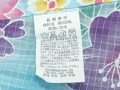平和屋着物∴夏物　浴衣　綿紅梅　舞桜　綿　逸品　未使用　CABH1316ng