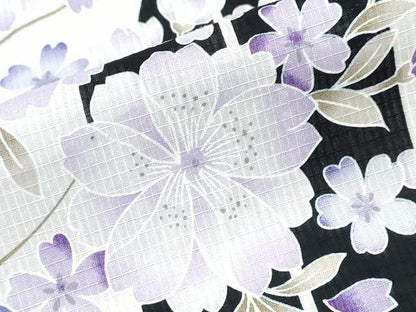 平和屋着物∴夏物　浴衣　綿紅梅　枝垂れ桜　綿　逸品　CABH1317ng