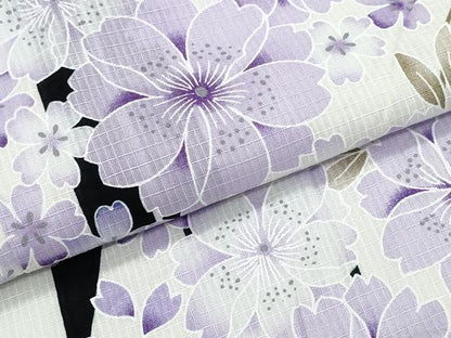 平和屋着物∴夏物　浴衣　綿紅梅　枝垂れ桜　綿　逸品　CABH1317ng