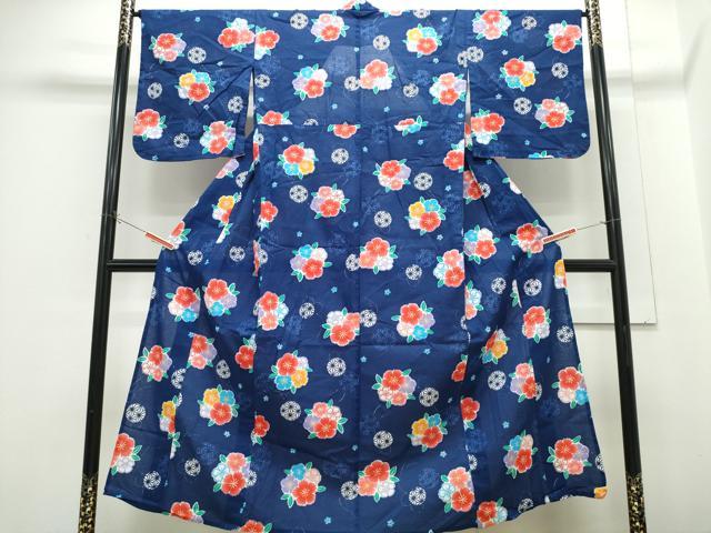 平和屋着物∴夏物　浴衣　綿紅梅　花丸文　綿　逸品　CABH1318ng
