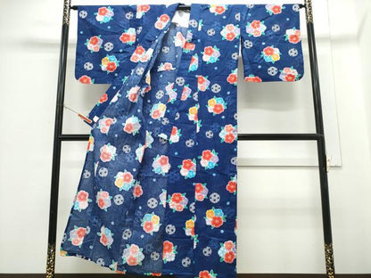 平和屋着物∴夏物　浴衣　綿紅梅　花丸文　綿　逸品　CABH1318ng