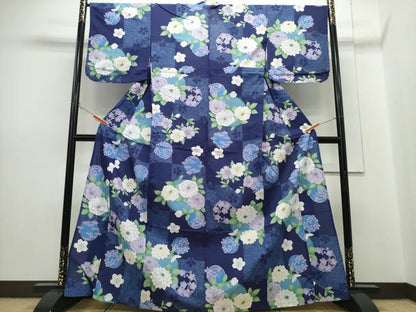 平和屋着物∴夏物　浴衣　花丸文　日本製　綿　逸品　CABH1322ng