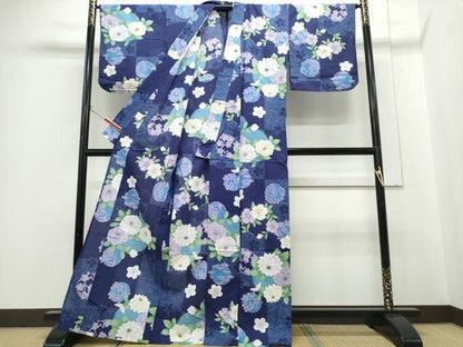 平和屋着物∴夏物　浴衣　花丸文　日本製　綿　逸品　CABH1322ng