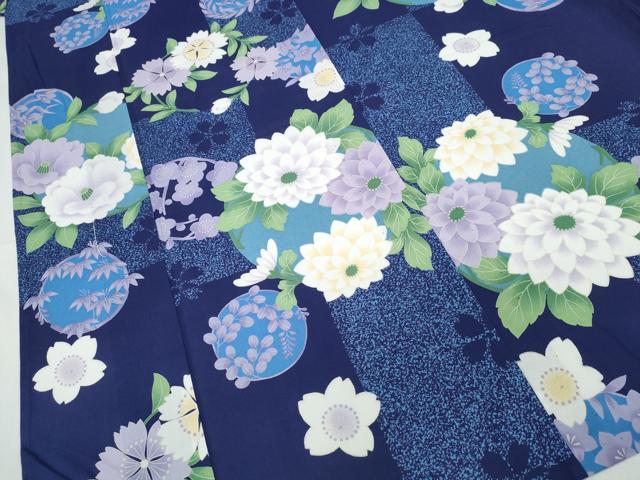 平和屋着物∴夏物　浴衣　花丸文　日本製　綿　逸品　CABH1322ng
