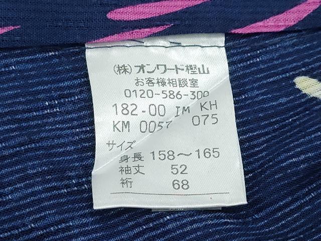 平和屋着物∴夏物　浴衣　オンワード樫山　KUMIKYOKU　花火　綿　逸品　CABH1325ng