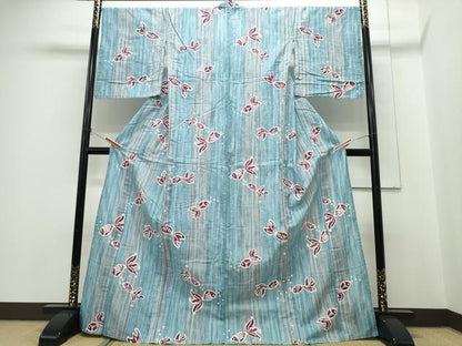 平和屋着物∴夏物　西陣　川島織物セルコン謹製　浴衣　金魚　綿　逸品　CABH1326ng