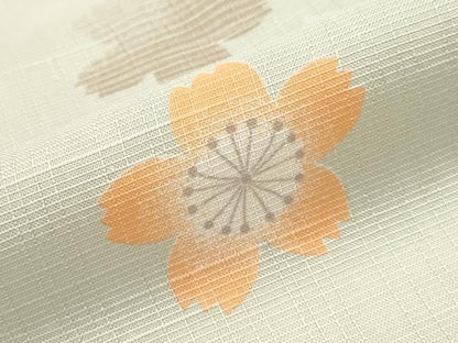 平和屋着物∴夏物　撫松庵　小紋・浴衣兼用　舞桜　洗える着物　CABH1327ng