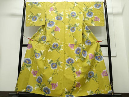 平和屋着物∴夏物　浴衣　注染　朝顔　綿　逸品　CABH1331ng