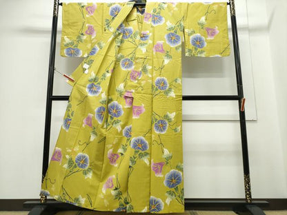 平和屋着物∴夏物　浴衣　注染　朝顔　綿　逸品　CABH1331ng
