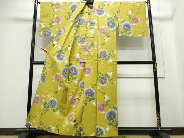 平和屋着物∴夏物　浴衣　注染　朝顔　綿　逸品　CABH1331ng