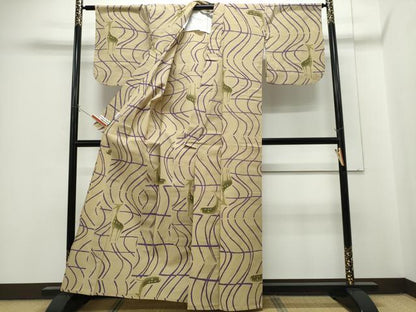 平和屋着物∴夏物　浴衣　tsumori chisato　注染　手縫い　鹿　流水文　日本製　綿　逸品　CABH1335ng
