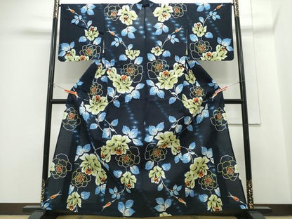 平和屋着物∴世界的ファッションデザイナー　山本寛斎　kansaiブランド　夏物　浴衣　注染　薔薇　綿　逸品　CABH1336ng