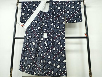 平和屋着物∴夏物　浴衣　有松鳴海絞り　斜線吉祥文　綿　逸品　CABH1349ng