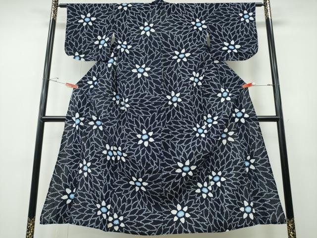 平和屋着物∴夏物　浴衣　有松鳴海絞り　舞菊文　綿　逸品　CABH1350ng