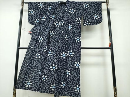 平和屋着物∴夏物　浴衣　有松鳴海絞り　舞菊文　綿　逸品　CABH1350ng