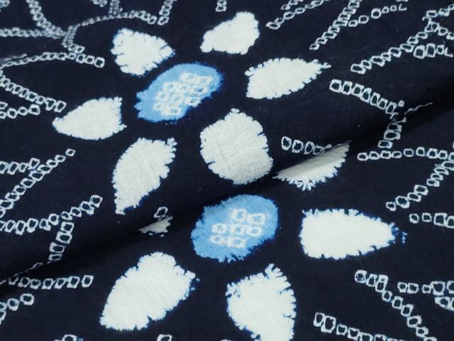 平和屋着物∴夏物　浴衣　有松鳴海絞り　舞菊文　綿　逸品　CABH1350ng