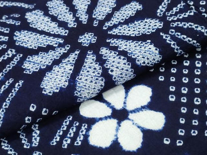 平和屋着物∴夏物　浴衣　有松鳴海絞り　流水舞菊文　綿　逸品　CABH1352ng
