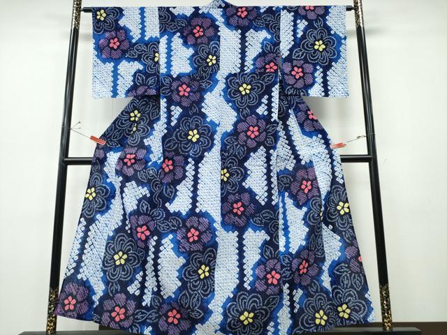 平和屋着物∴夏物　浴衣　有松鳴海絞り　舞花間道　綿　逸品　未使用　CABH1357ng