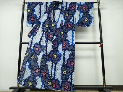 平和屋着物∴夏物　浴衣　有松鳴海絞り　舞花間道　綿　逸品　未使用　CABH1357ng