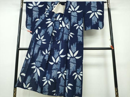 平和屋着物∴夏物　浴衣　有松鳴海絞り　笹竹文　綿　逸品　CABH1359ng