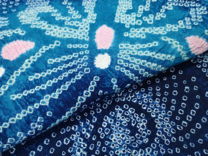 平和屋着物∴夏物　浴衣　有松鳴海絞り　立波舞蝶文　綿　逸品　CABH1360ng
