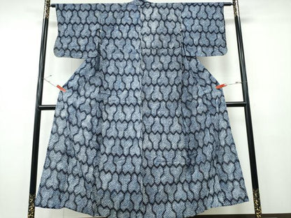 平和屋着物∴夏物　浴衣　有松鳴海絞り　毘沙門亀甲文様　綿　逸品　CABH1363ng