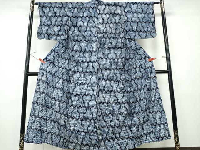 平和屋着物∴夏物　浴衣　有松鳴海絞り　毘沙門亀甲文様　綿　逸品　CABH1363ng