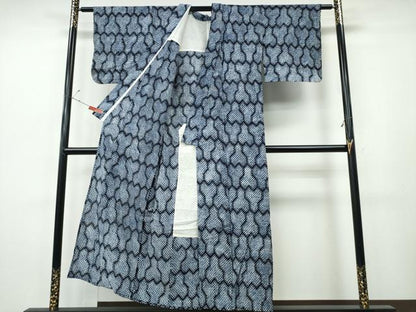 平和屋着物∴夏物　浴衣　有松鳴海絞り　毘沙門亀甲文様　綿　逸品　CABH1363ng