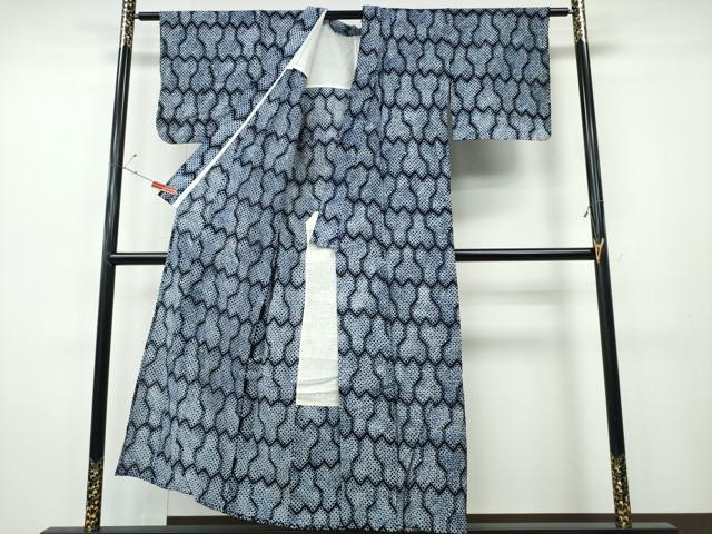 平和屋着物∴夏物　浴衣　有松鳴海絞り　毘沙門亀甲文様　綿　逸品　CABH1363ng