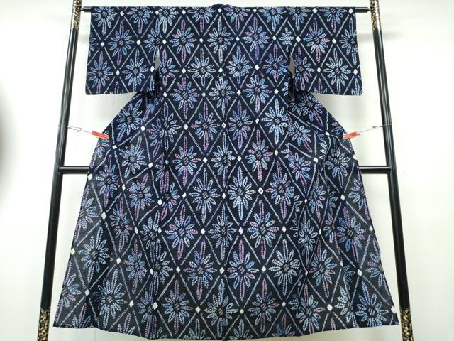 平和屋着物∴夏物　浴衣　有松鳴海絞り　天井花文　綿　逸品　CABH1365ng