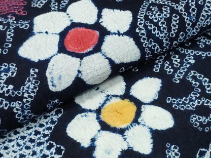 平和屋着物∴夏物　浴衣　有松鳴海絞り　枝花文　綿　逸品　CABH1366ng