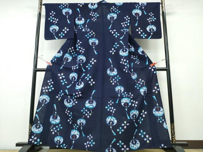 平和屋着物∴夏物　浴衣　注染　風鈴　舞花文　綿　逸品　CABH1373ng