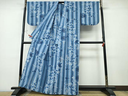平和屋着物∴夏物　浴衣　注染　蜻蛉　藤の花間道　綿　逸品　CABH1374ng