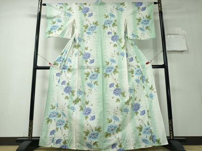 平和屋着物∴夏物　浴衣　綿絽　朝顔　綿　逸品　CABH1376ng