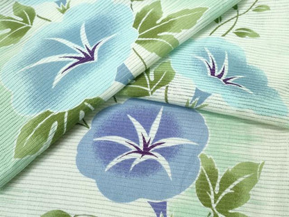 平和屋着物∴夏物　浴衣　綿絽　朝顔　綿　逸品　CABH1376ng