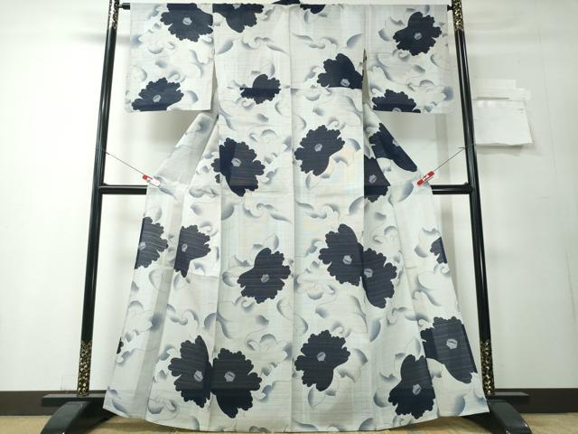 平和屋着物∴夏物　浴衣　コシノジュンコ　JUNKO KOSHINO 　舞花文　日本製　綿　逸品　CABH1377ng