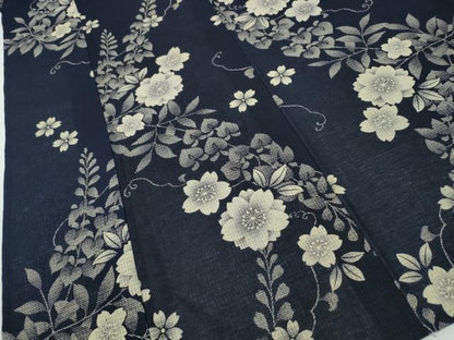 平和屋着物∴夏物　浴衣　綿麻紅梅　舞桜　藤花房　綿麻　逸品　CABH1379ng