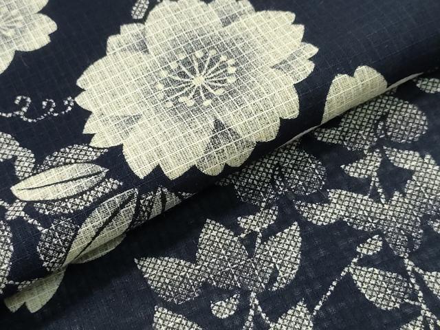 平和屋着物∴夏物　浴衣　綿麻紅梅　舞桜　藤花房　綿麻　逸品　CABH1379ng