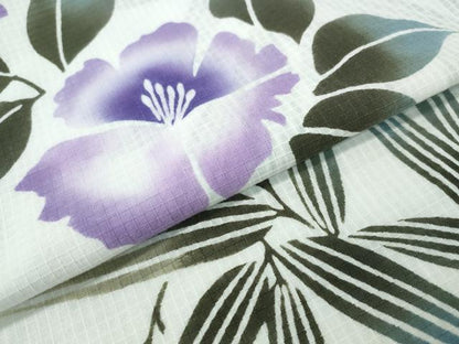 平和屋着物∴夏物　浴衣　綿紅梅　撫子　笹竹文　綿　逸品　CABH1380ng