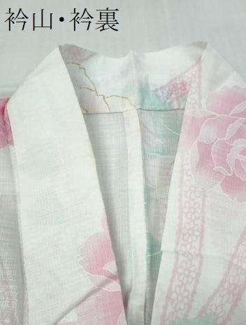 平和屋着物∴夏物　浴衣　薔薇　ラメ　綿　逸品　CABH1381ng