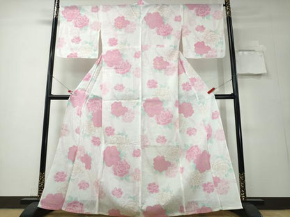 平和屋着物∴夏物　浴衣　薔薇　ラメ　綿　逸品　CABH1381ng