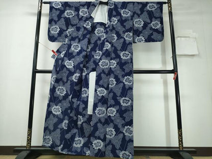 平和屋着物∴夏物 浴衣 藍 注染 手染め 紫陽花 日本製 綿 逸品 CABH1387ng