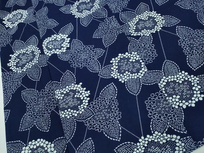 平和屋着物∴夏物 浴衣 藍 注染 手染め 紫陽花 日本製 綿 逸品 CABH1387ng