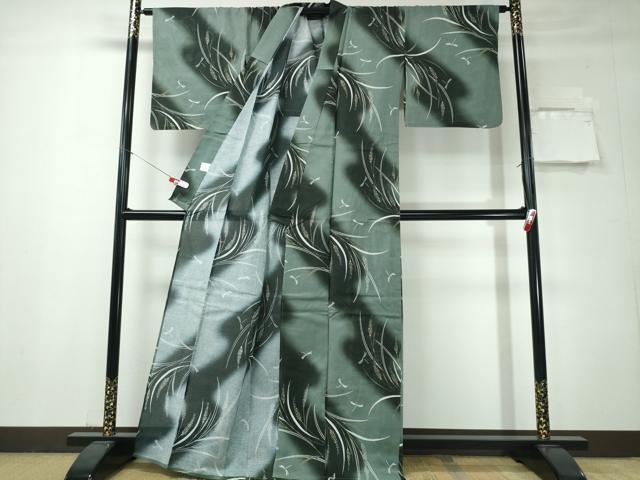 平和屋着物∴夏物　浴衣　綿絽　麦の穂　蜻蛉　綿　逸品　未使用　CABH1390ng