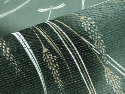 平和屋着物∴夏物　浴衣　綿絽　麦の穂　蜻蛉　綿　逸品　未使用　CABH1390ng