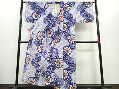 平和屋着物∴夏物　浴衣　有松鳴海絞り　舞花文　綿　逸品　CABH1419ng