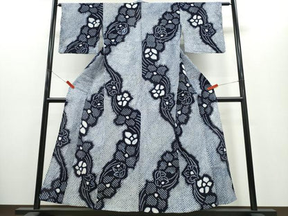 平和屋着物∴夏物　浴衣　有松鳴海絞り　流水花文　綿　逸品　CABH1423ng