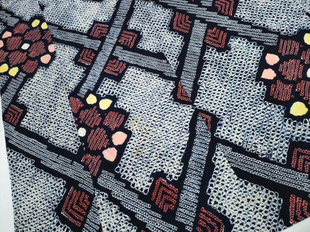 平和屋着物∴夏物　浴衣　有松鳴海絞り　天井花文　綿　逸品　CABH1424ng
