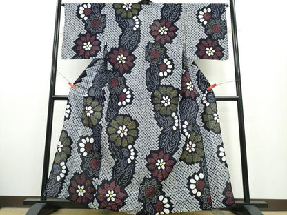 平和屋着物∴夏物　浴衣　有松鳴海絞り　舞花文　綿　逸品　CABH1426ng